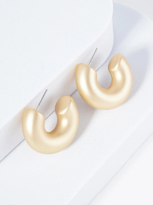 35mm Lightweight Metallic Hollow Hoop Earrings