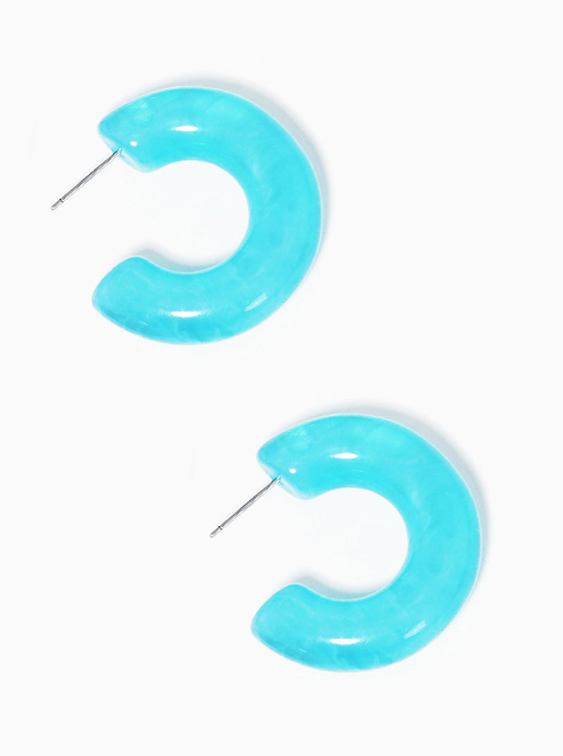 35mm Marbled Resin Hoop Earrings