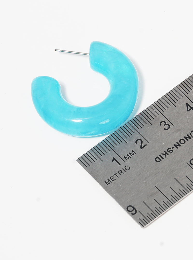 35mm Marbled Resin Hoop Earrings