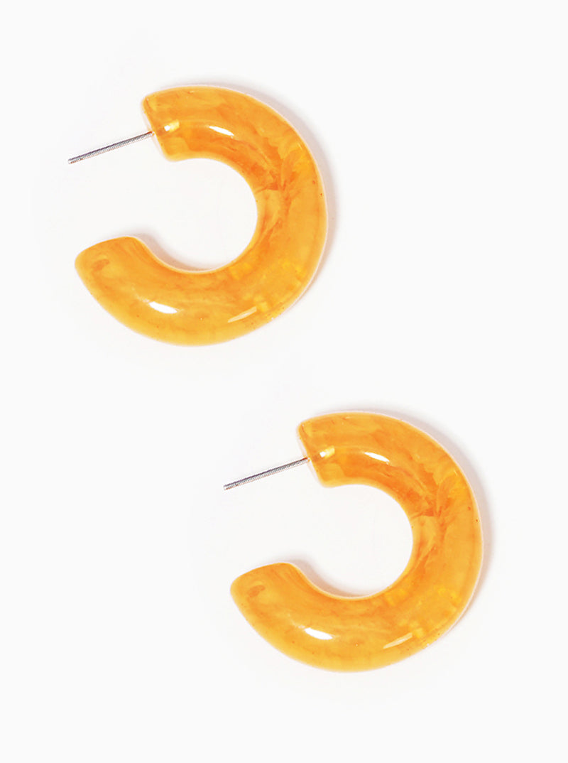 35mm Marbled Resin Hoop Earrings