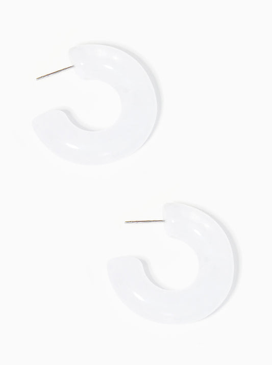 35mm Marbled Resin Hoop Earrings