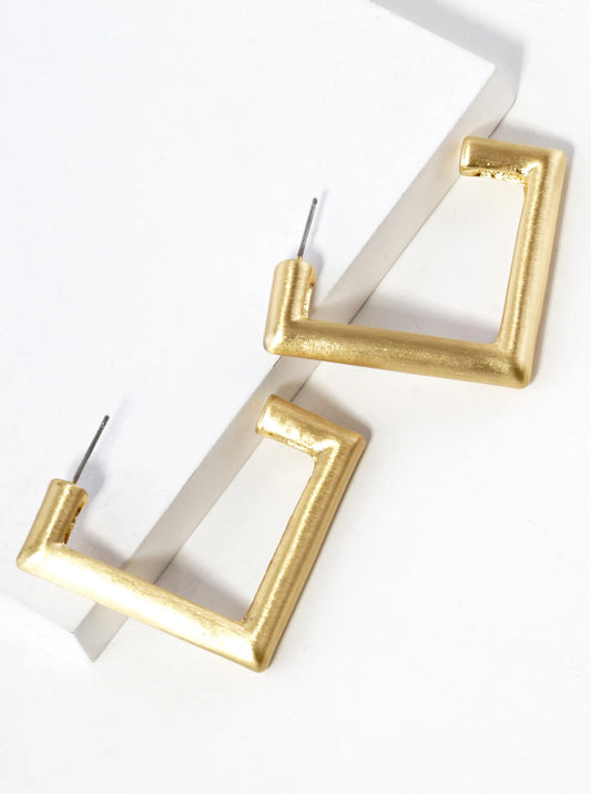 35mm Metal Chunky Square Hoop Earrings