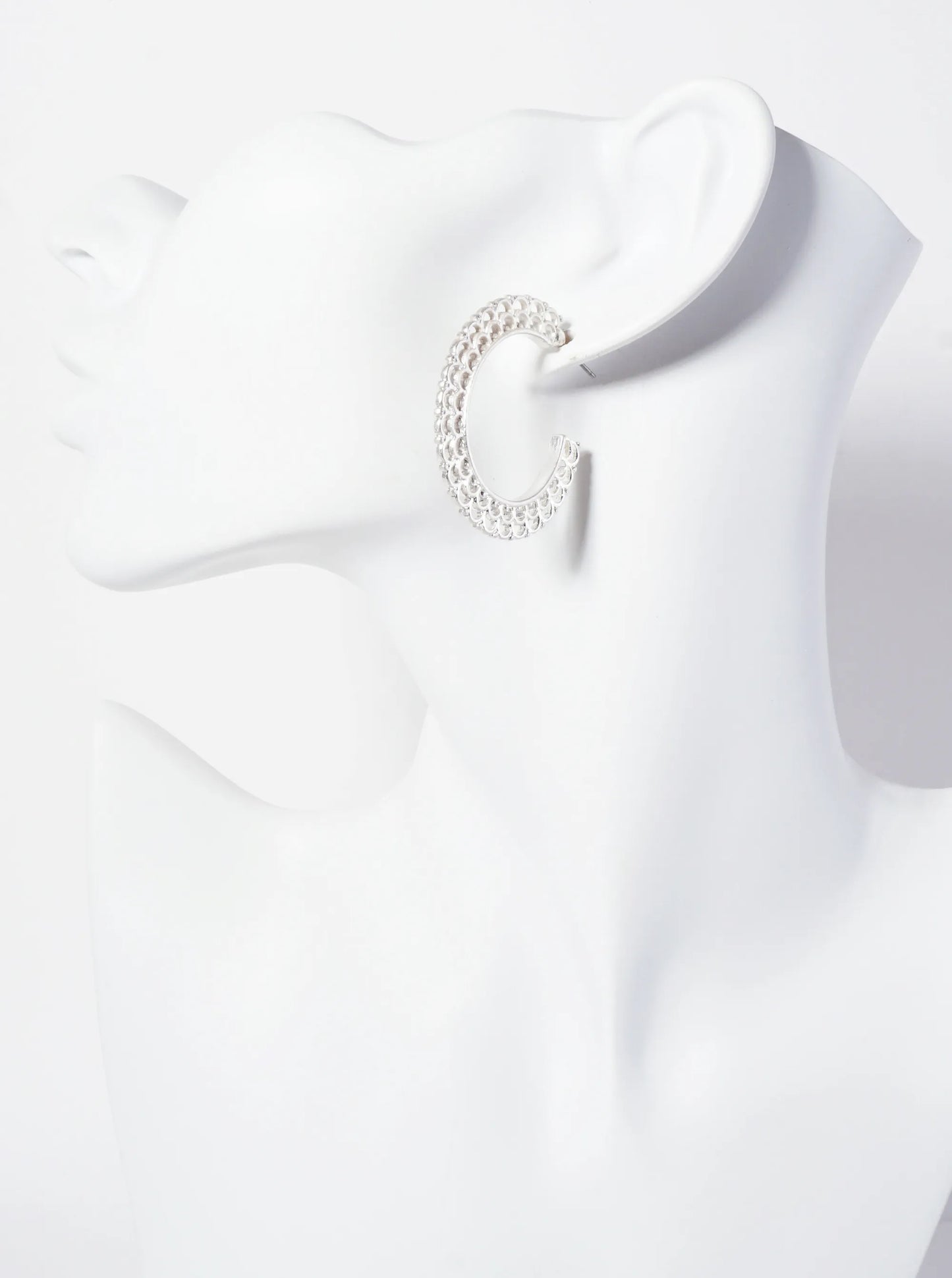 35mm Metal Filigree Open Hoop Earrings