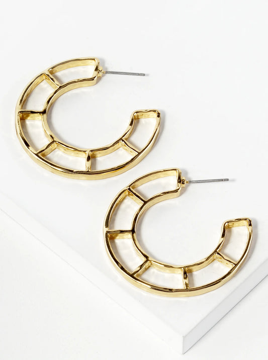 35mm Metal Framed Hoop Earrings