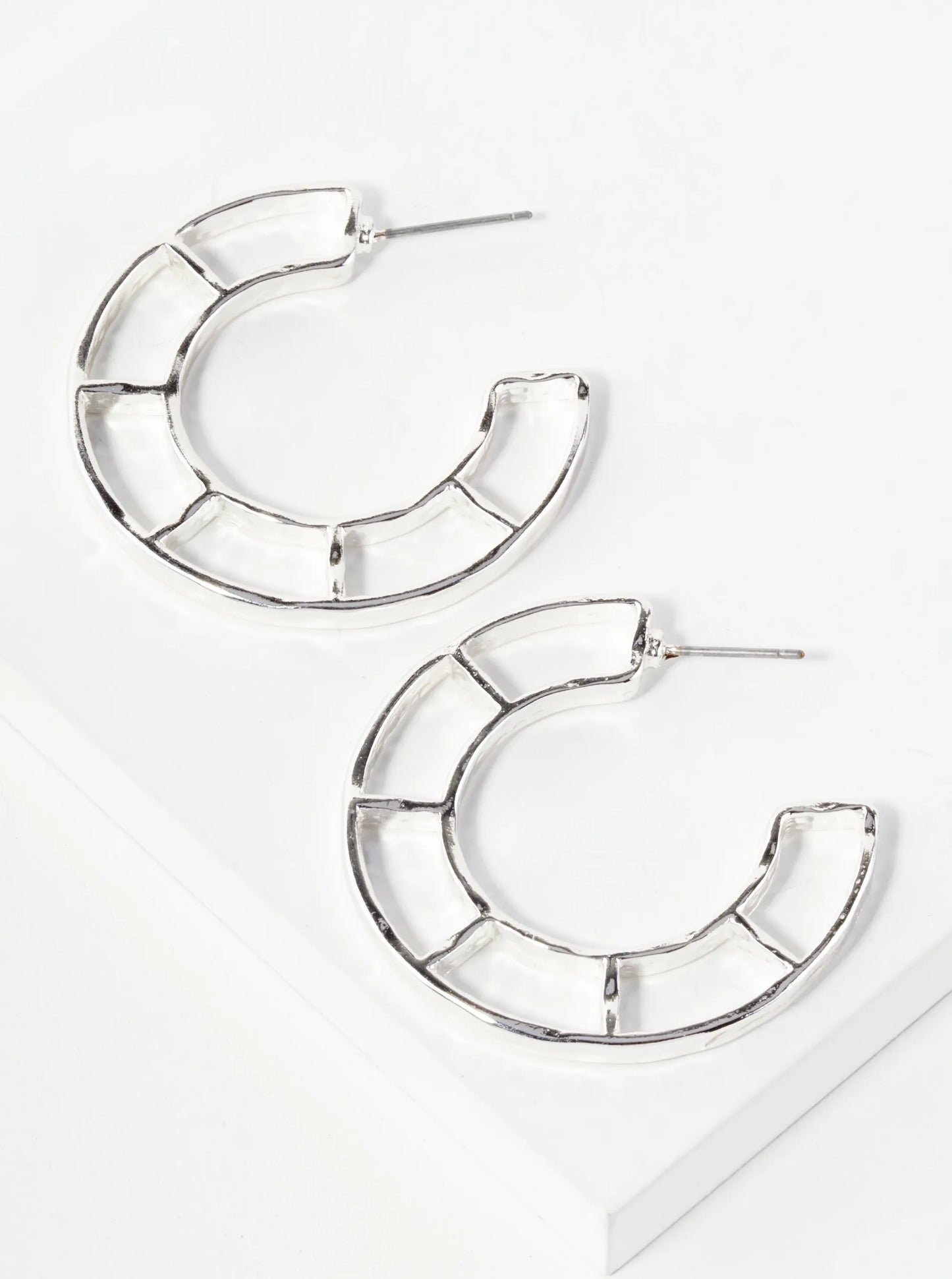 35mm Metal Framed Hoop Earrings