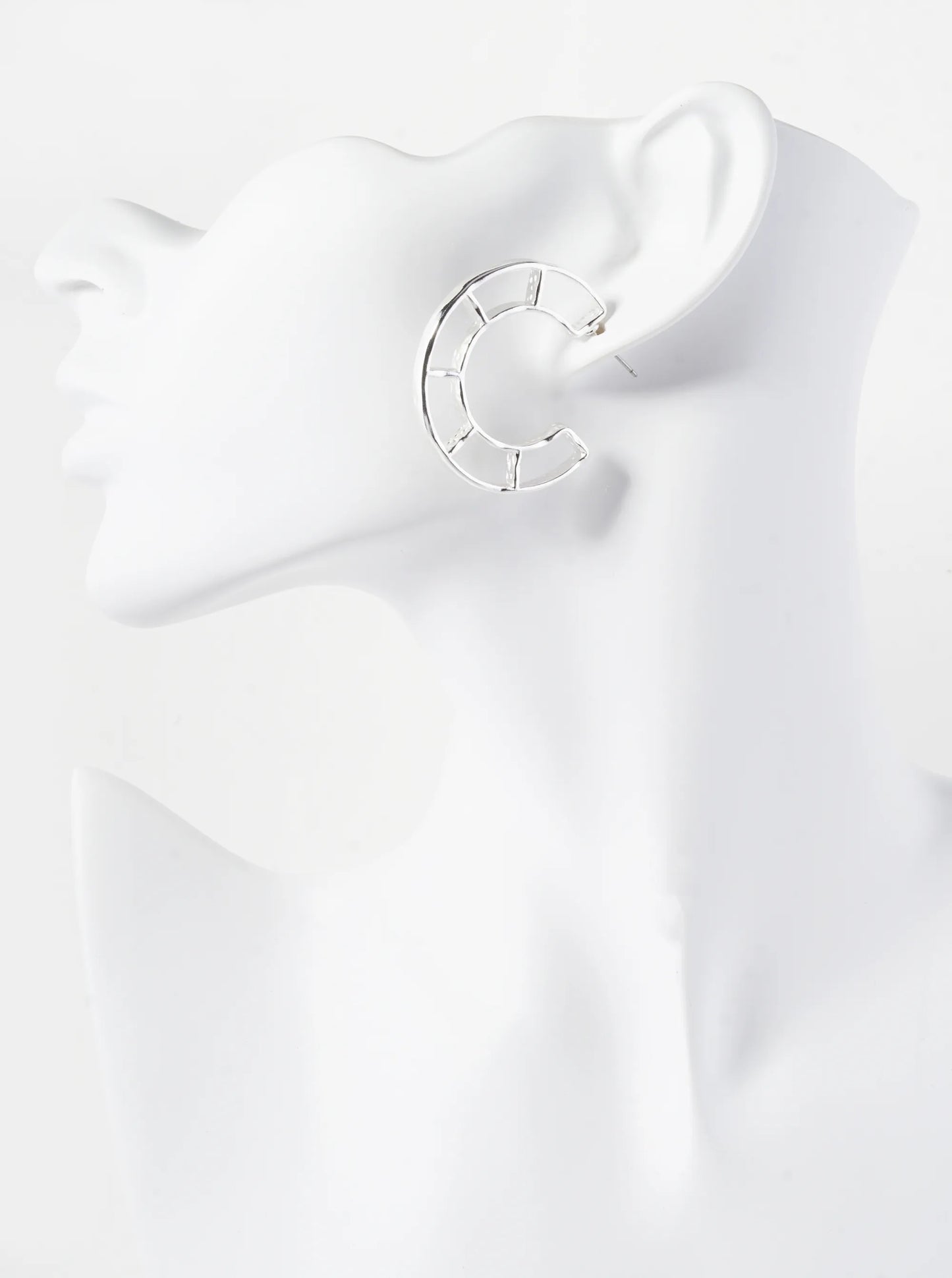 35mm Metal Framed Hoop Earrings