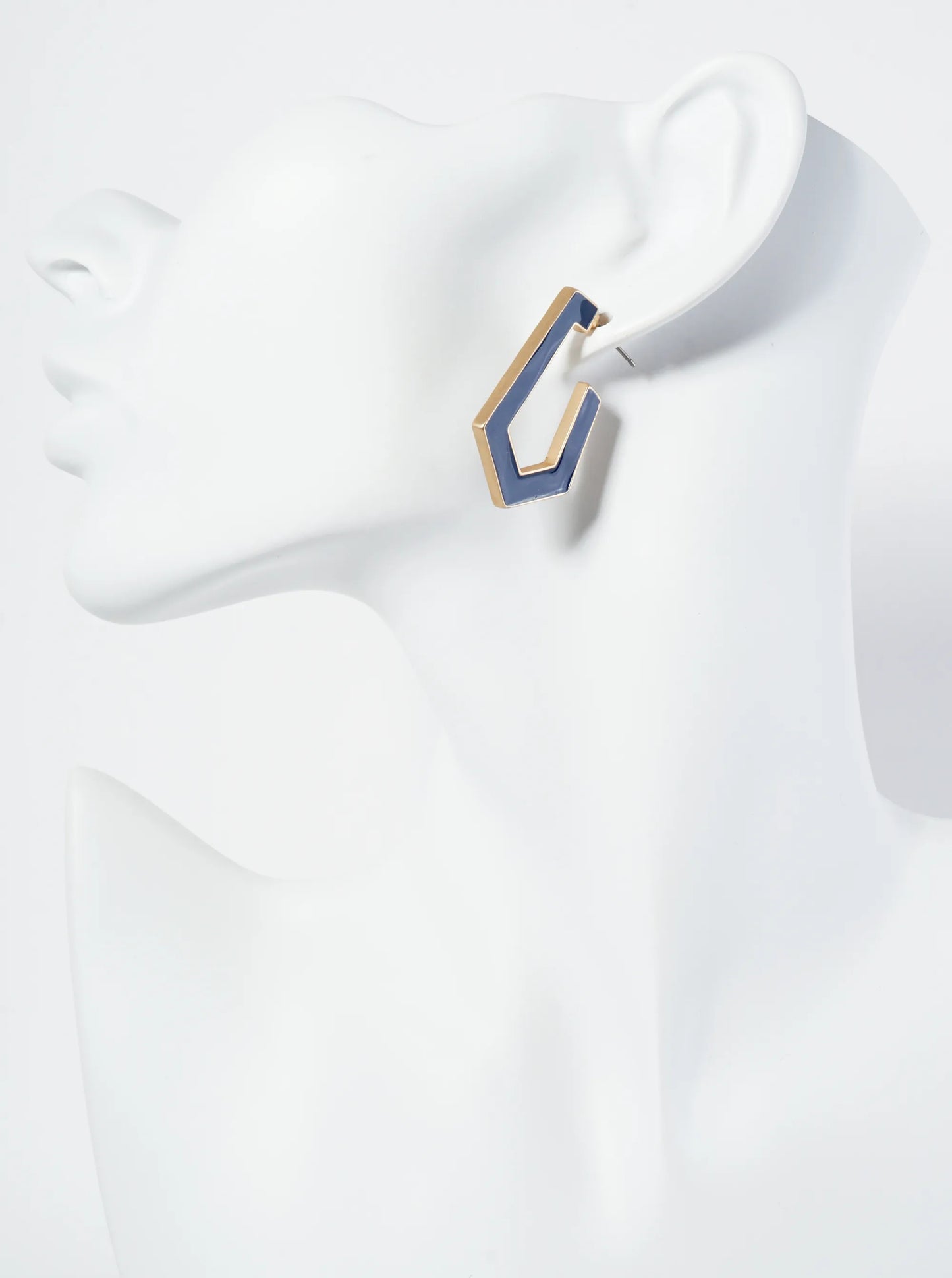 35mm Pentagon Shape Enamel Hoop Earrings