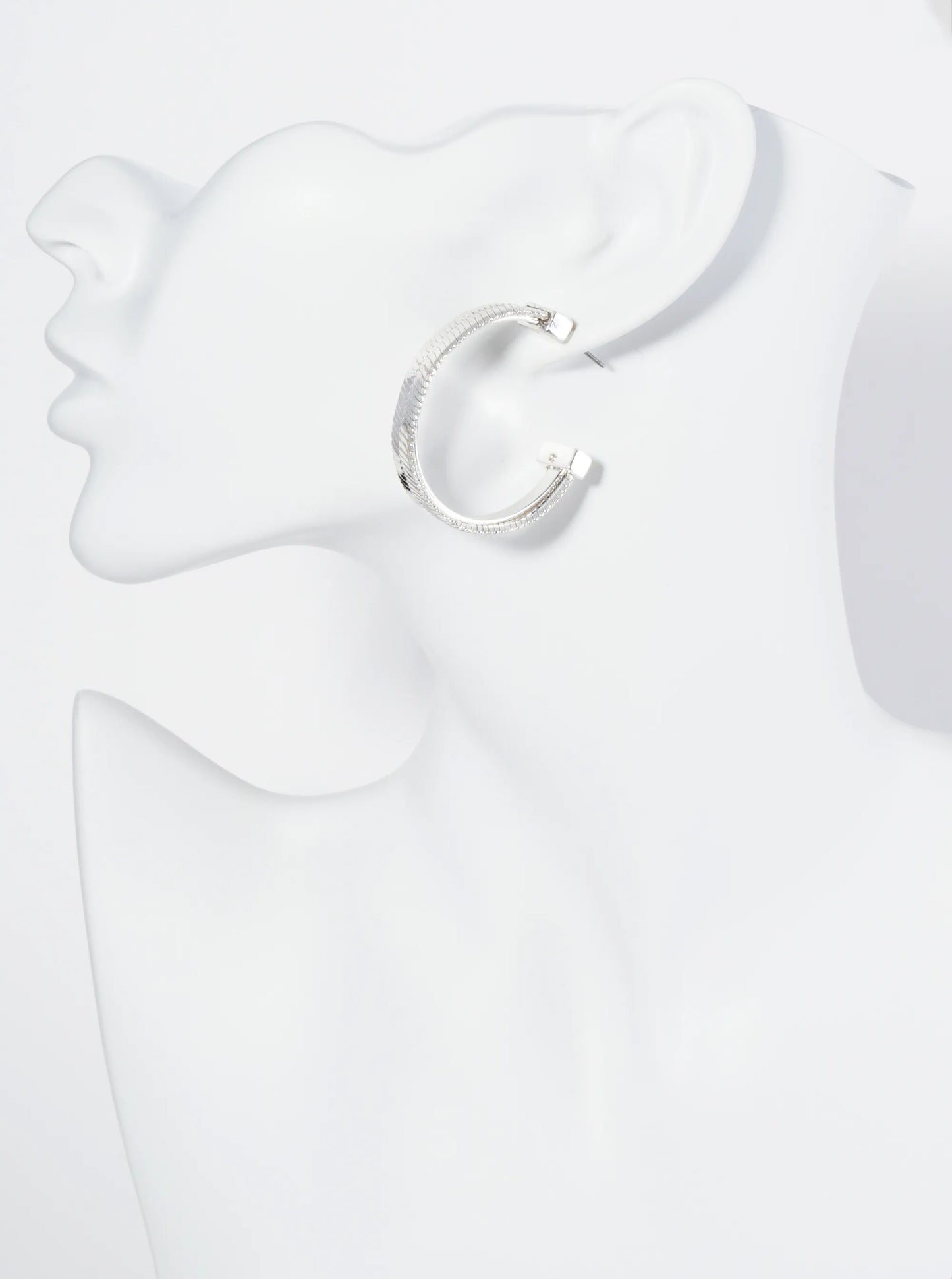 35mm Snake Chain Open Hoop Earrings