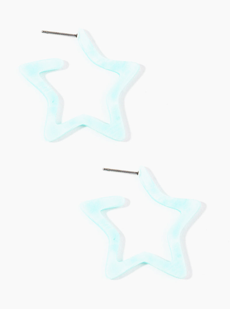 35mm Star Shaped Resin Hoop Earrings