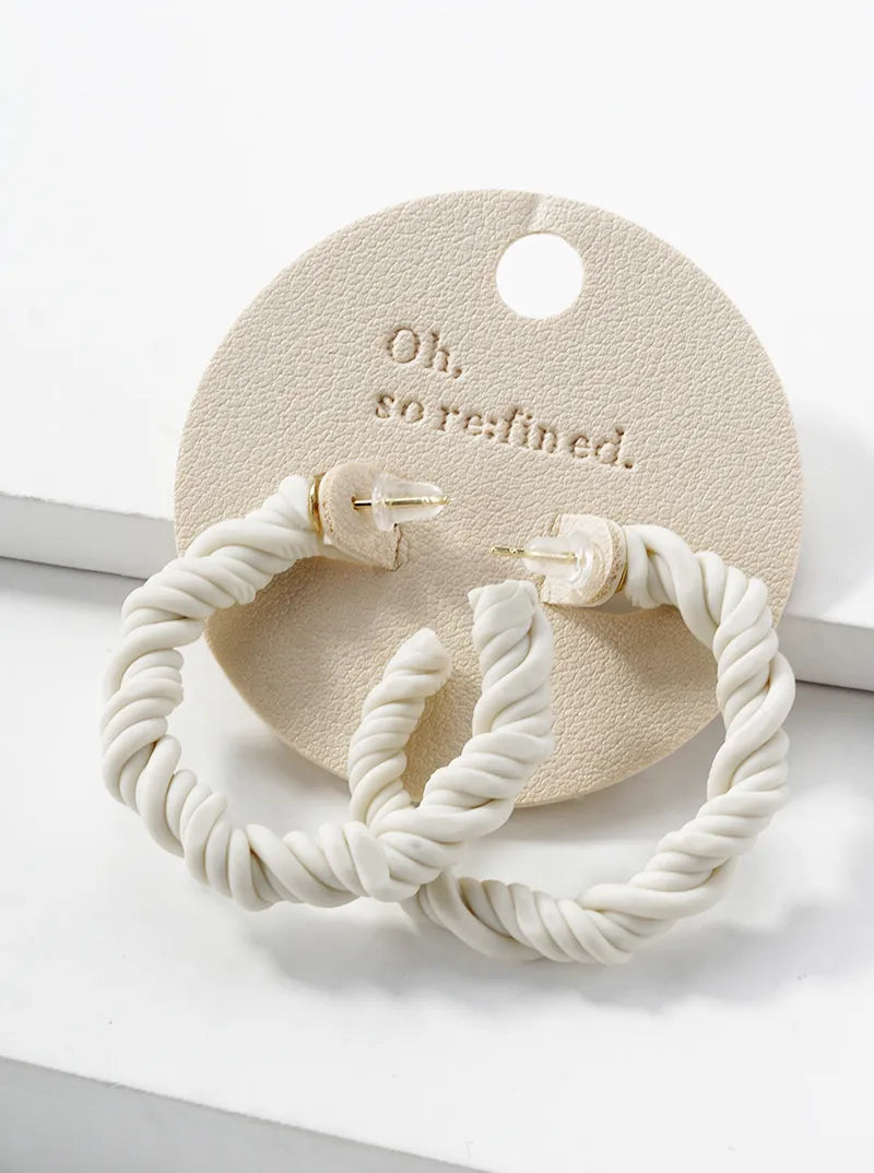 35mm Braided Clay Open Hoop Earrings