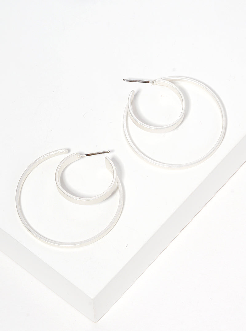 35mm Metal Double Open Hoop Earrings