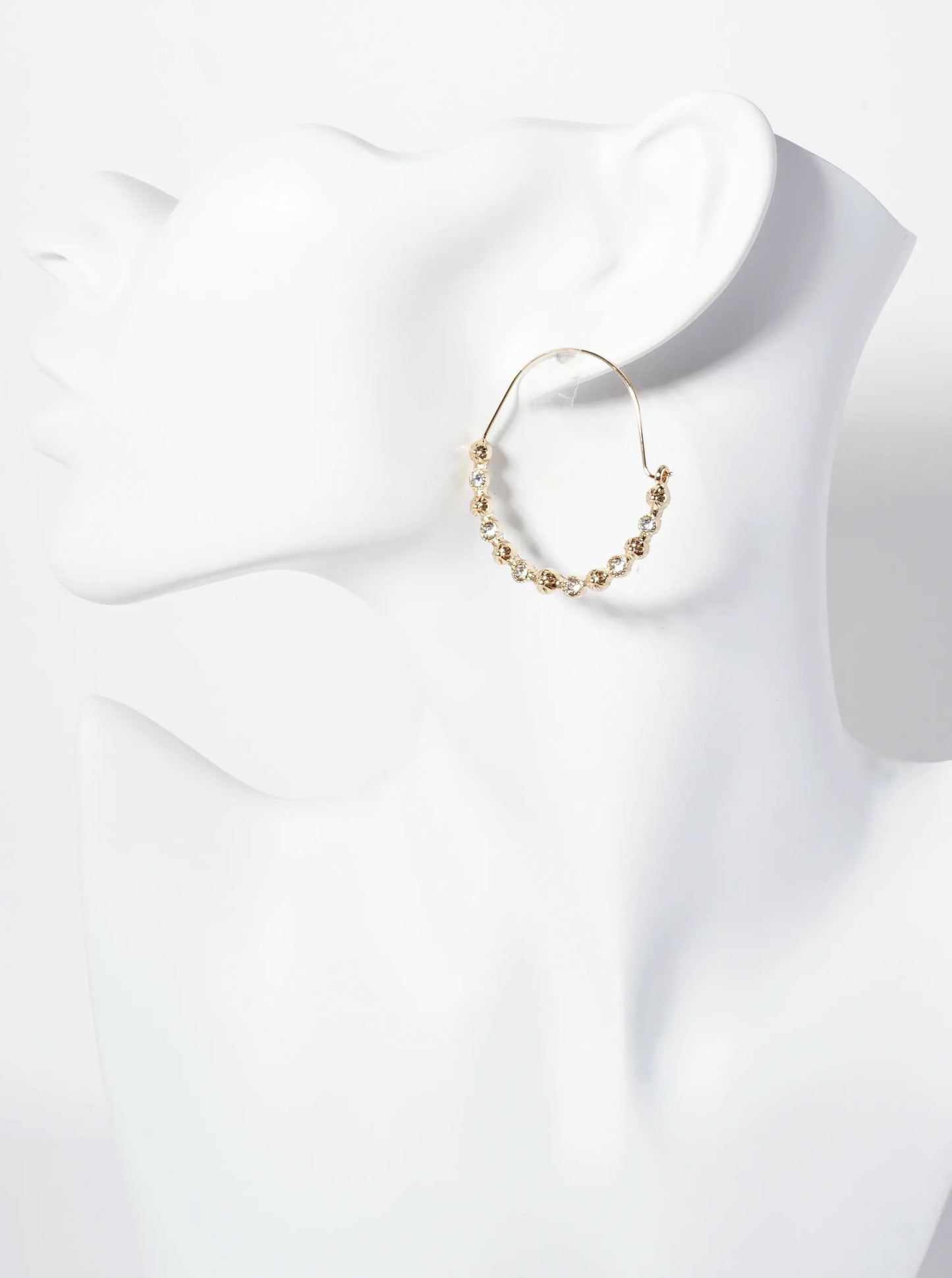 38mm Rhinestone Wire Hoop Earrings