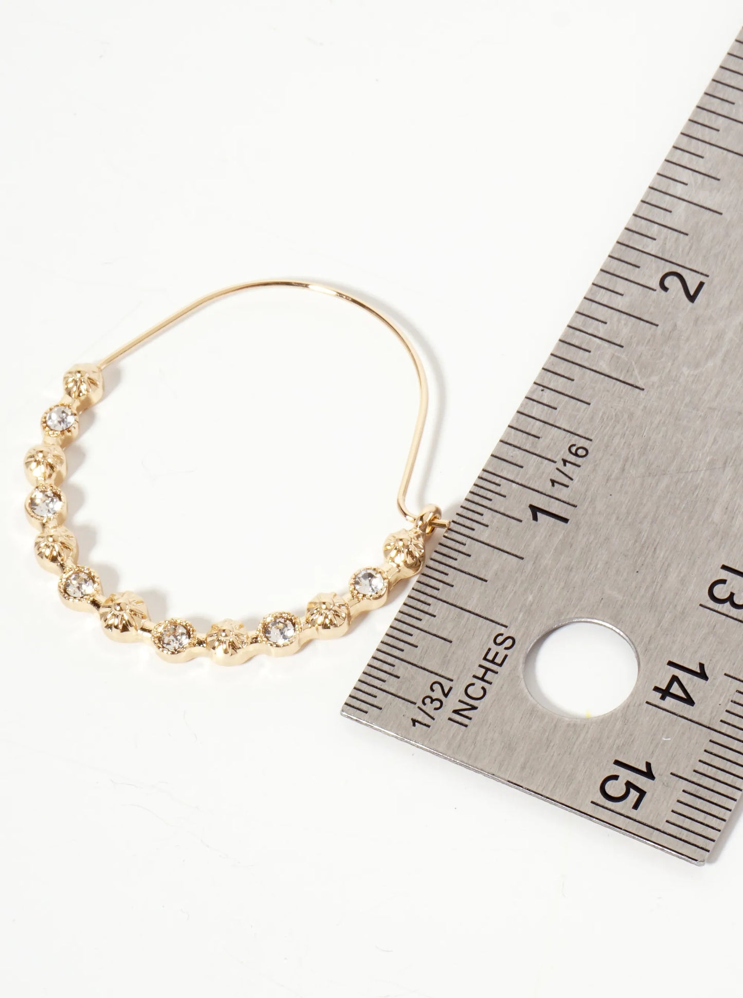 38mm Rhinestone Wire Hoop Earrings