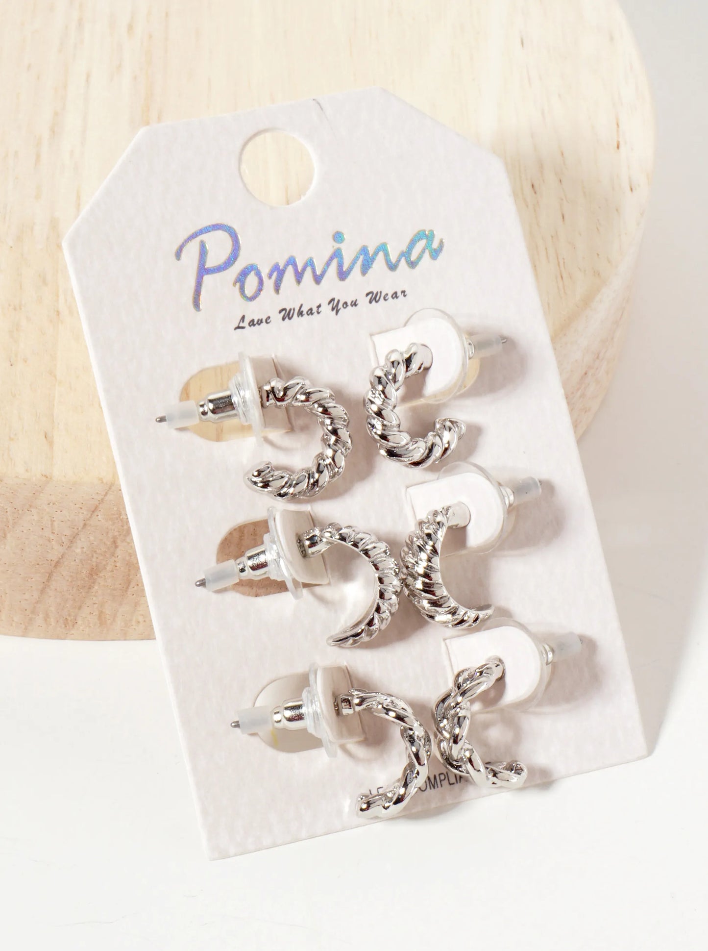 3PC-Set 13mm Metal Dainty Huggie Hoop Earrings