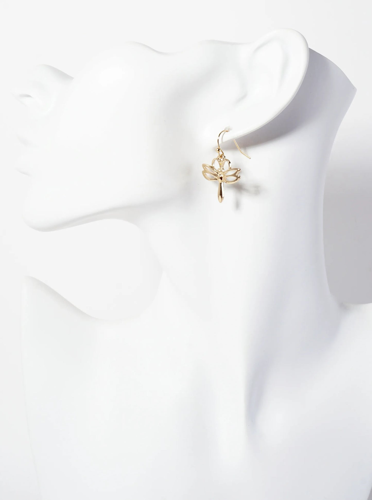 3PC-Set Botanical-Theme Flower Bee Dragonfly Dangle Earrings