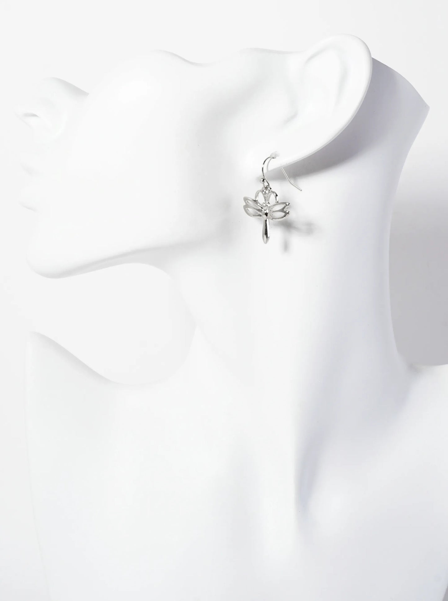 3PC-Set Botanical-Theme Flower Bee Dragonfly Dangle Earrings
