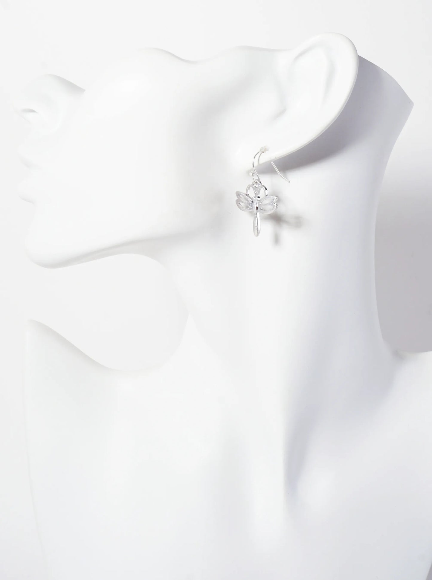 3PC-Set Botanical-Theme Flower Bee Dragonfly Dangle Earrings