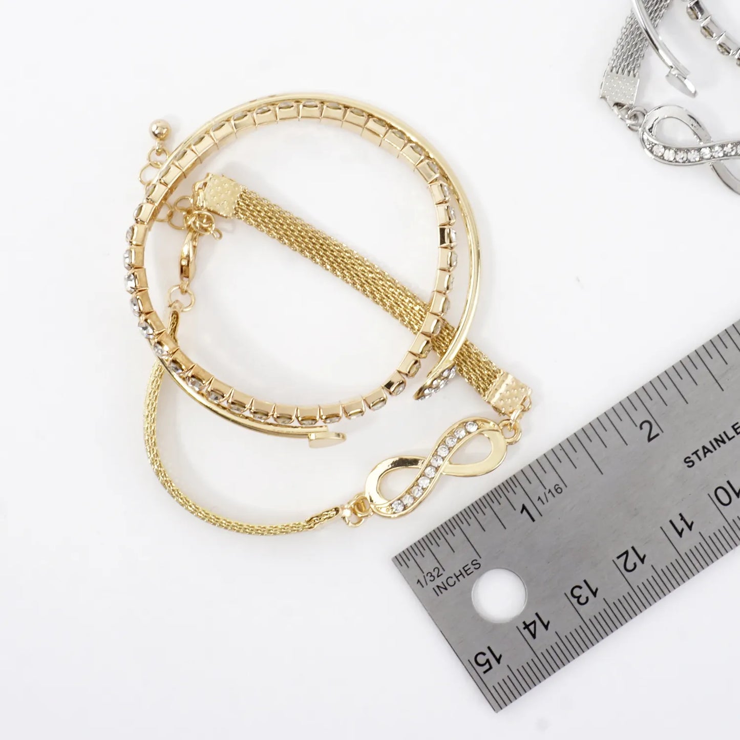 3PC Set Crystal Infinity Heart Tennis Bracelets