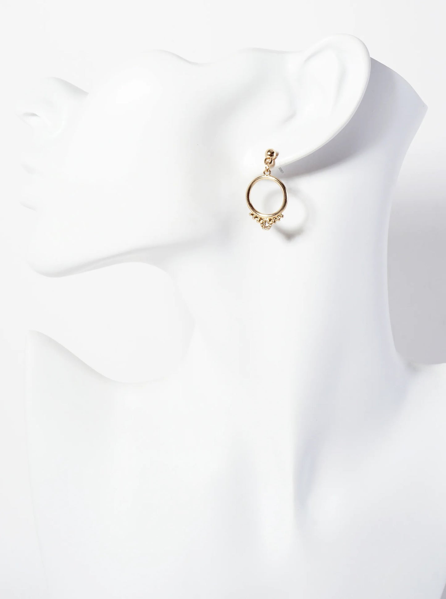3PC-Set Crystal-Pave Circle Drop Dangle Hoop Earrings