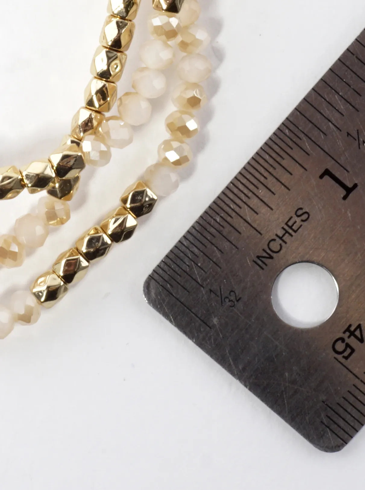 3PC-Set Faceted Metallic Glass Beads Bracelets
