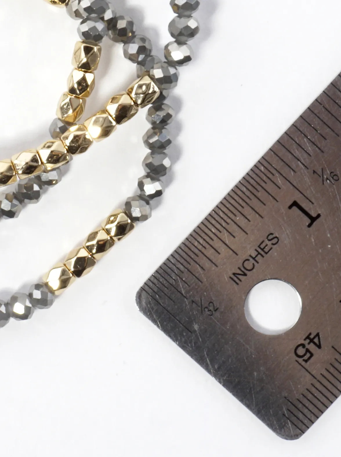 3PC-Set Faceted Metallic Glass Beads Bracelets