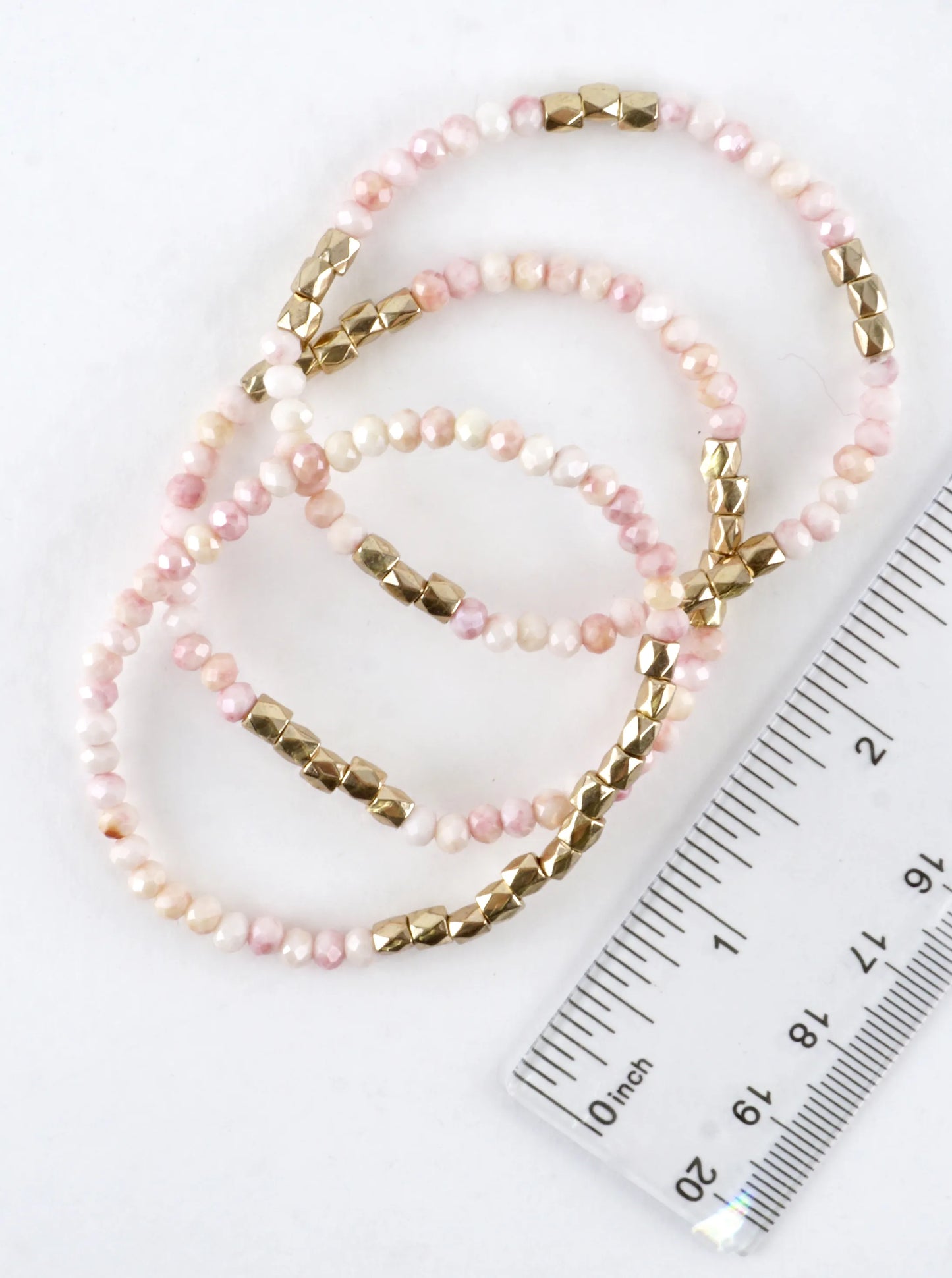 3PC-Set Faceted Metallic Glass Beads Bracelets