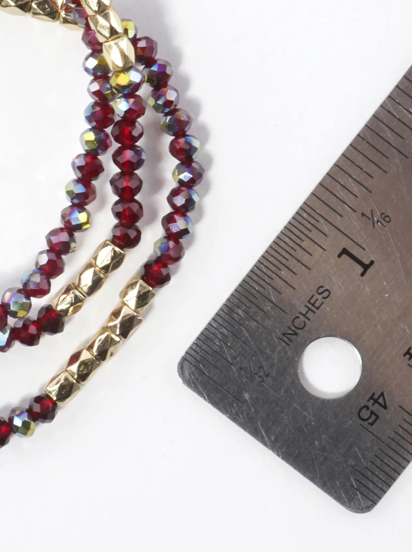 3PC-Set Faceted Metallic Glass Beads Bracelets