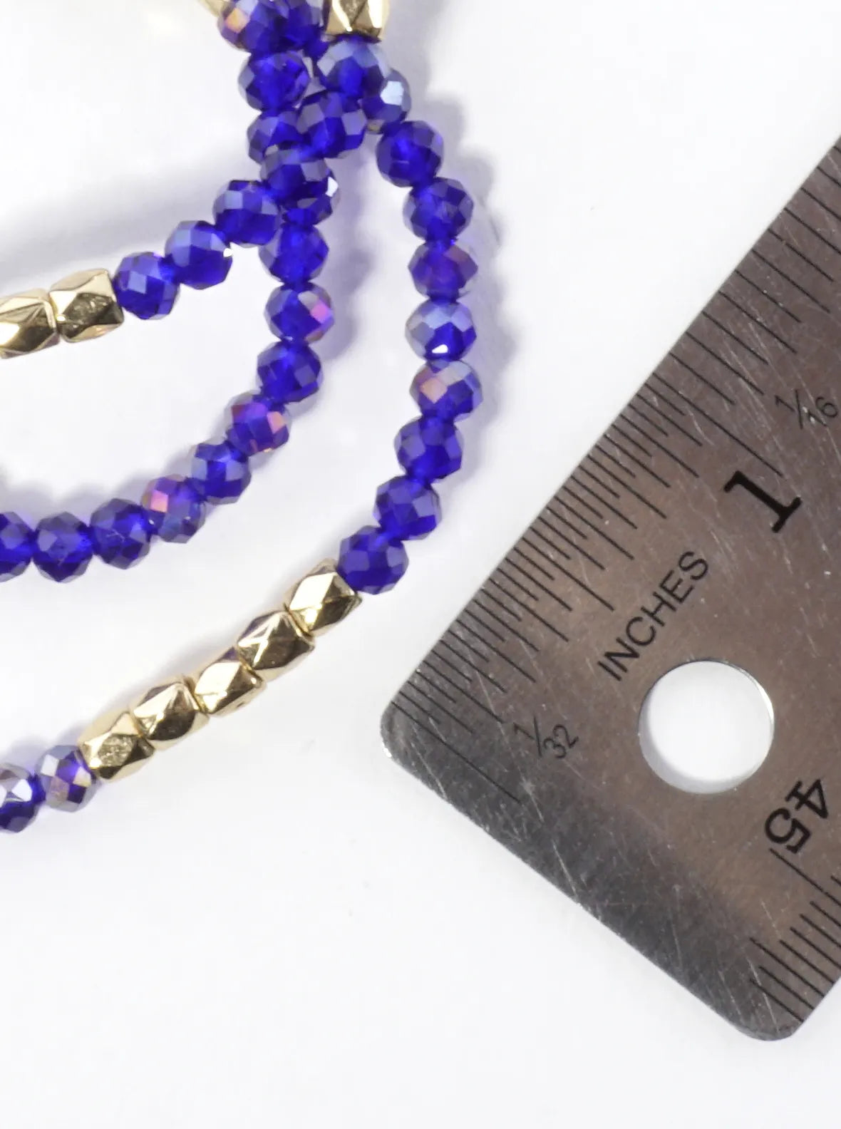 3PC-Set Faceted Metallic Glass Beads Bracelets