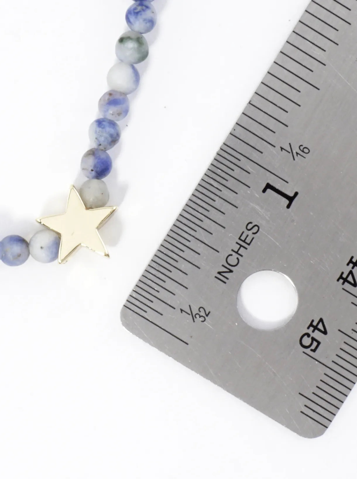 3PC-Set Genuine Stone Brass Star Stretch Bracelets
