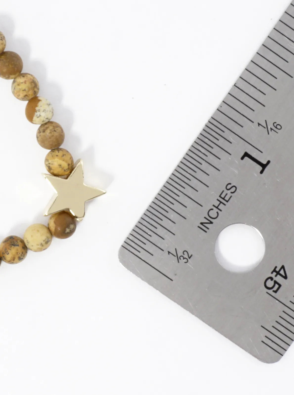 3PC-Set Genuine Stone Brass Star Stretch Bracelets
