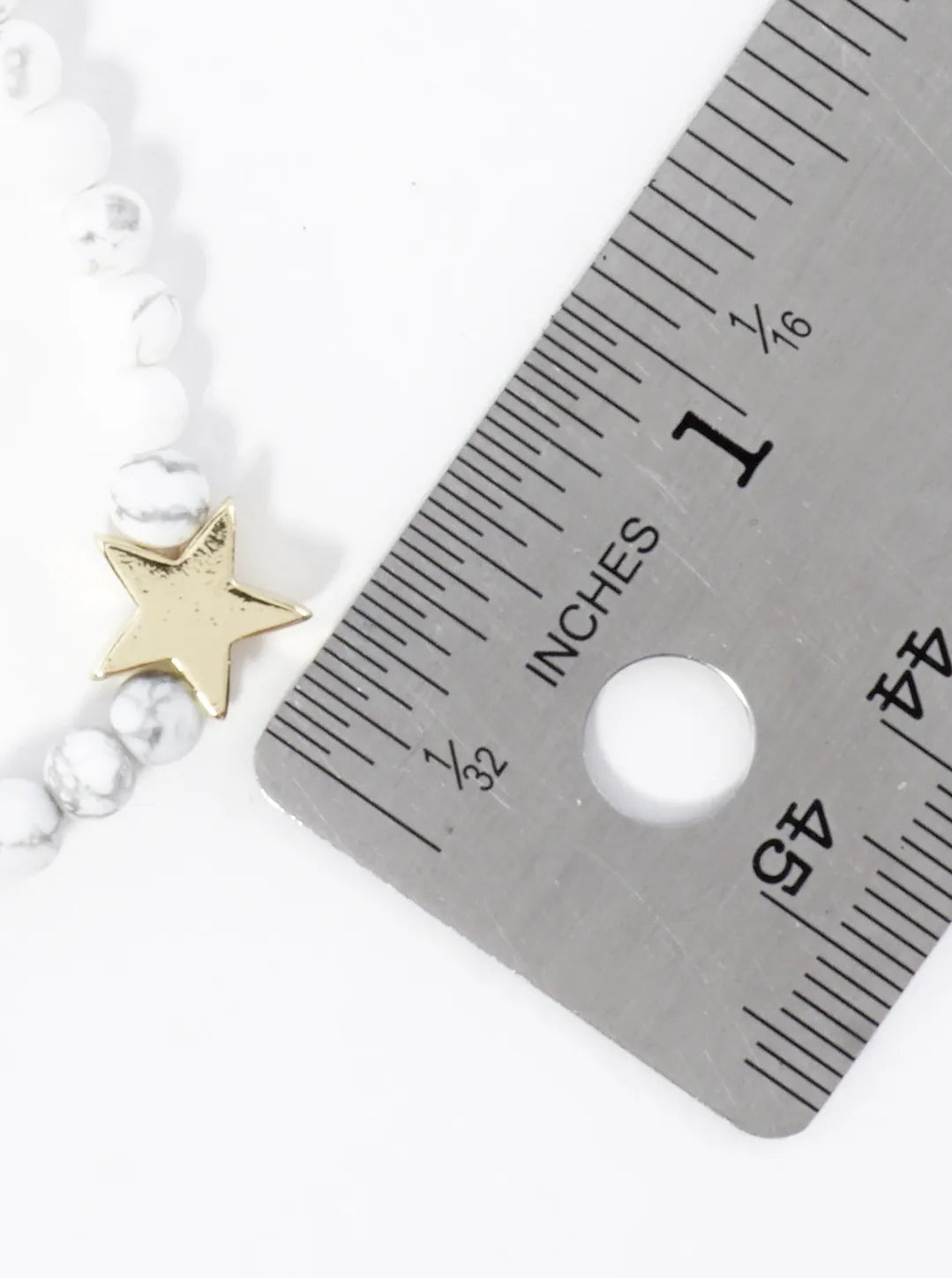 3PC-Set Genuine Stone Brass Star Stretch Bracelets
