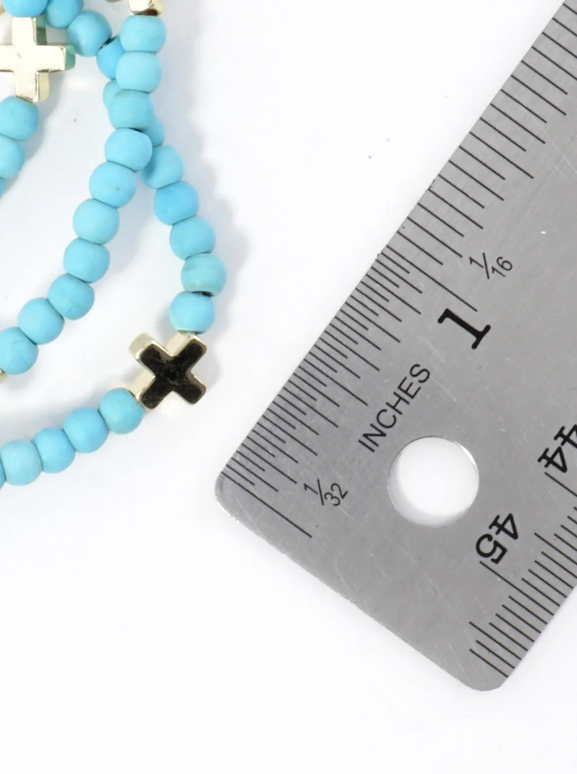 3PC-Set Genuine Stone Cross Stretch Bracelets