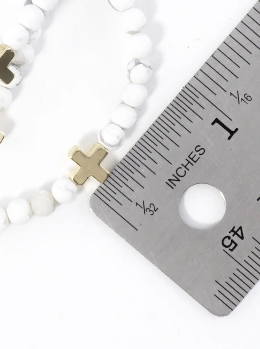 3PC-Set Genuine Stone Cross Stretch Bracelets
