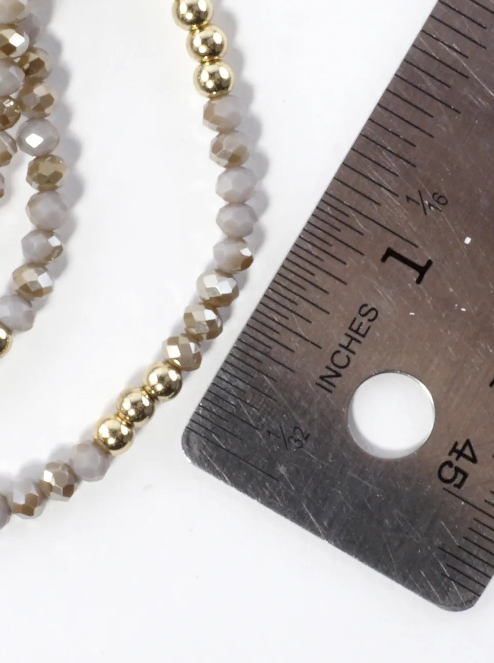 3PC-Set Round Metallic Glass Beads Bracelets