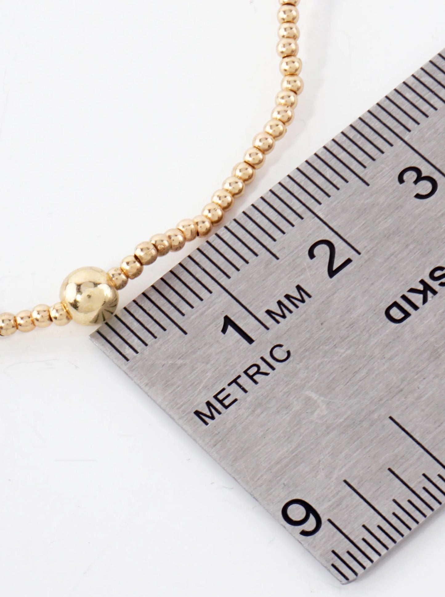 3PC-Set Skinny Metallic Glass Beads Stackable Stretch Bracelets