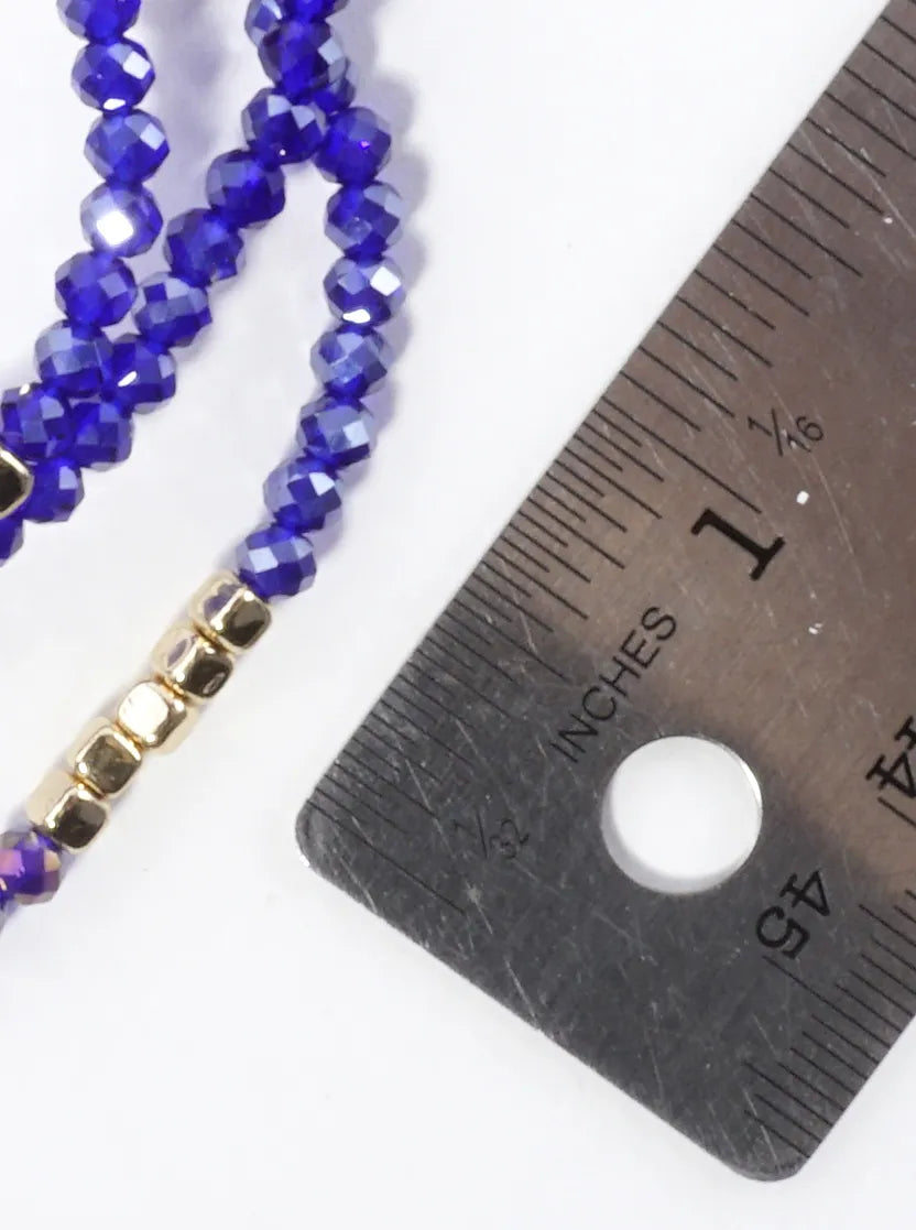 3PC-Set Square Metallic Glass Beads Bracelets