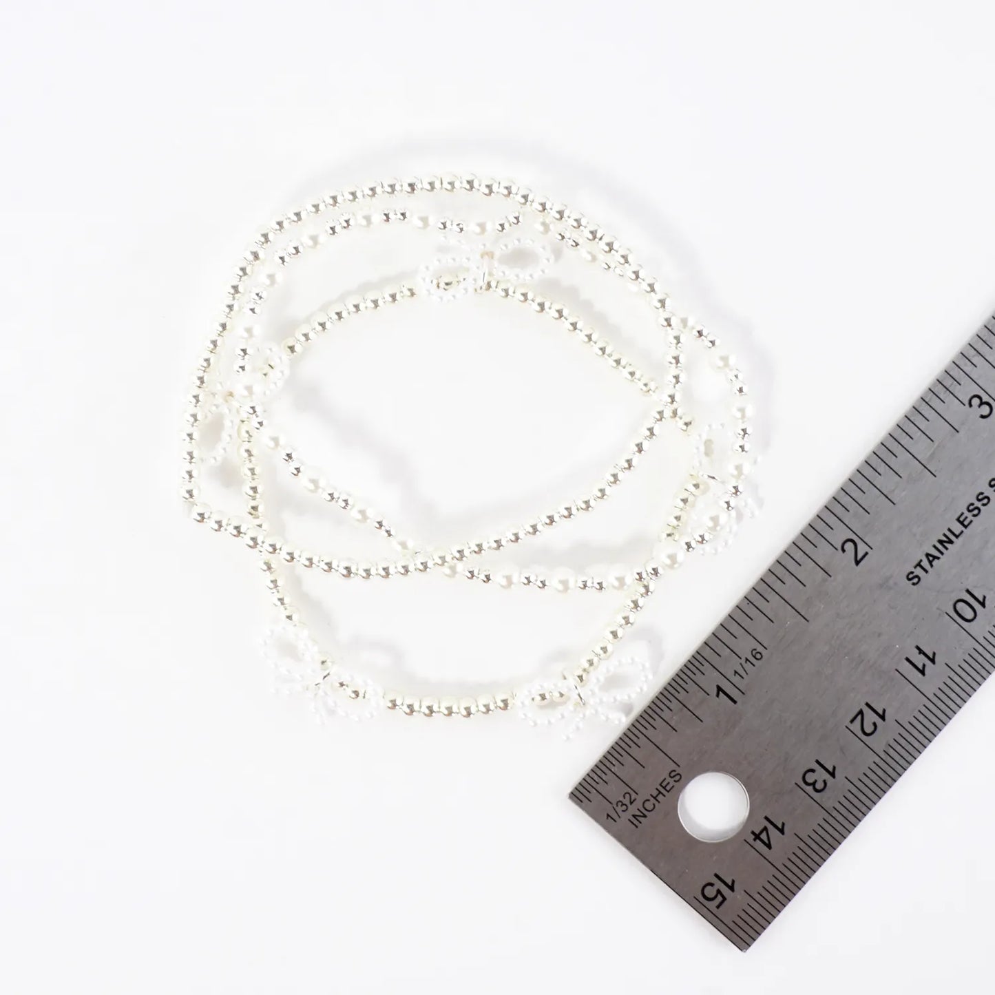 3PC Stretch Bracelets Set Bow And Pearls