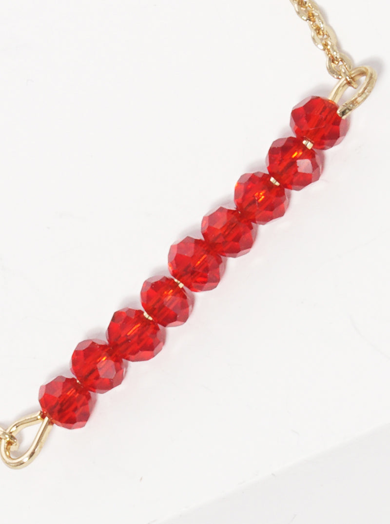 3mm Faceted Glass Bead Pendant Dainty Choker Necklace