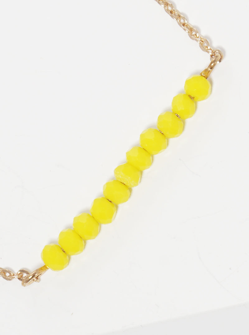 3mm Faceted Glass Bead Pendant Dainty Choker Necklace