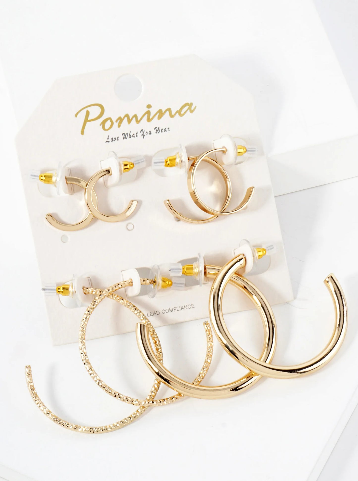 4-PC-Set Metal 15-20-40mm Multi Hoop Earrings