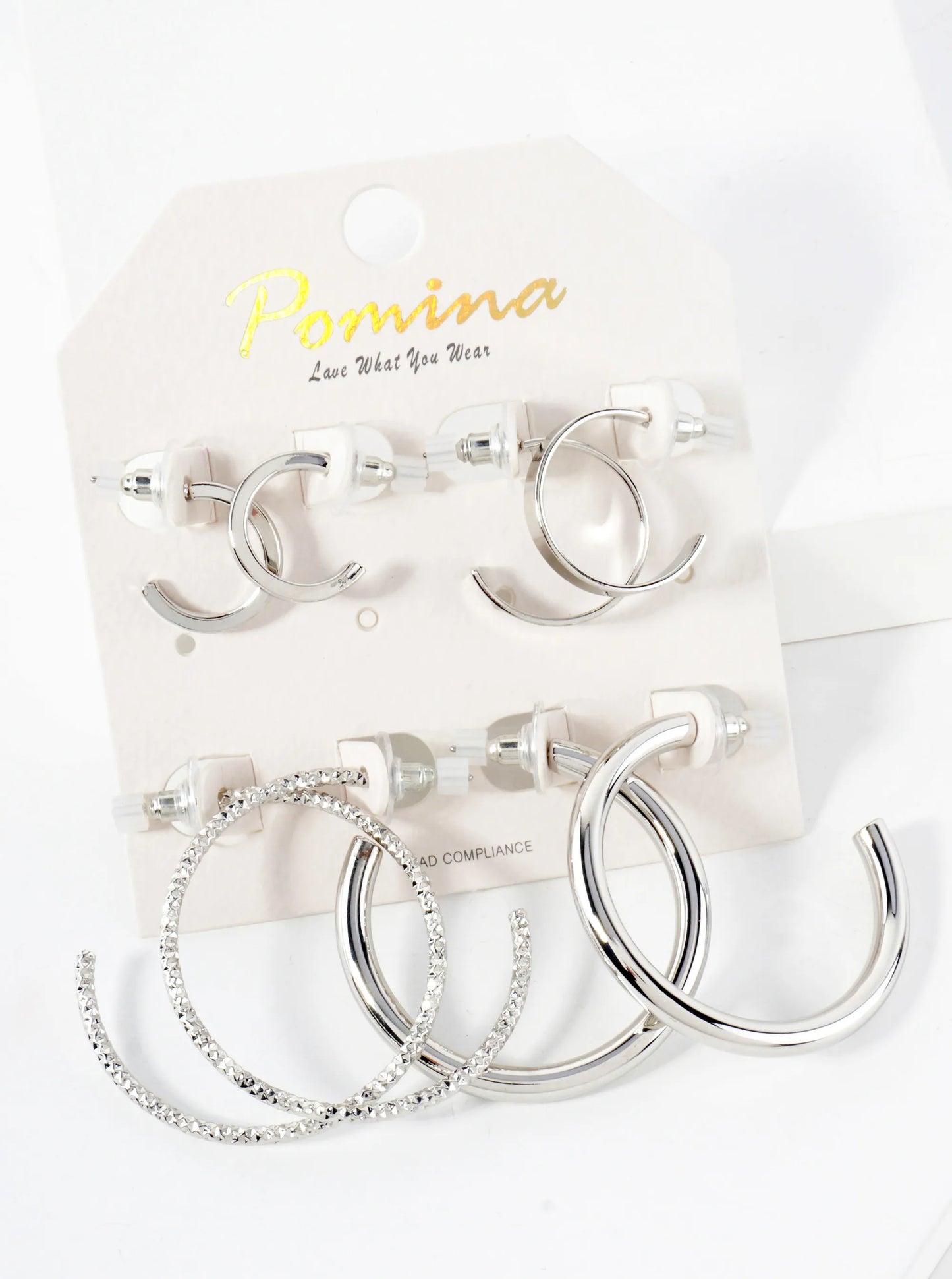 4-PC-Set Metal 15-20-40mm Multi Hoop Earrings
