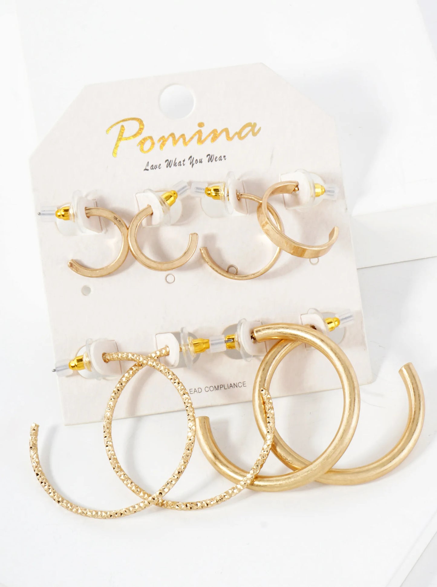 4-PC-Set Metal 15-20-40mm Multi Hoop Earrings