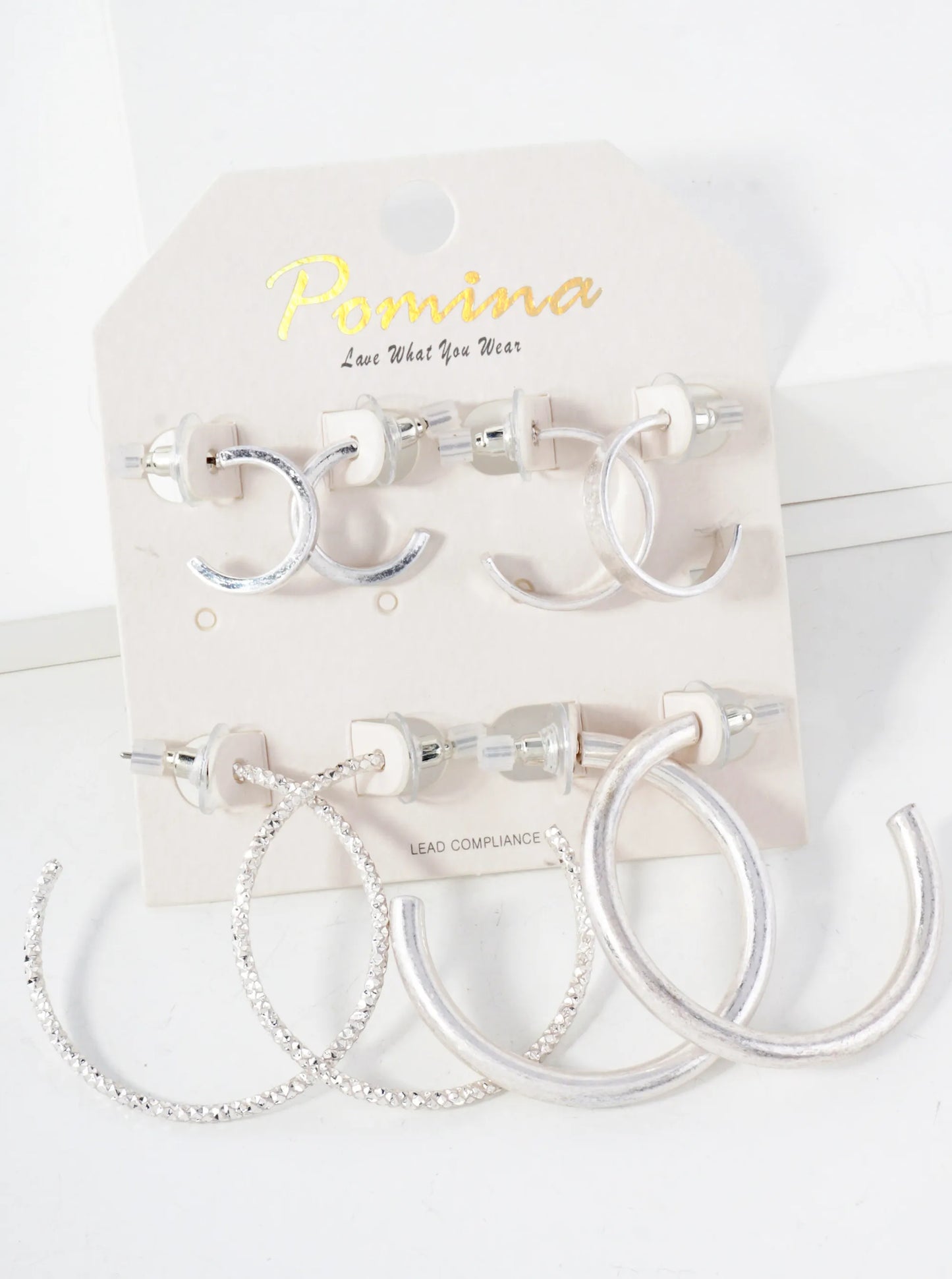 4-PC-Set Metal 15-20-40mm Multi Hoop Earrings
