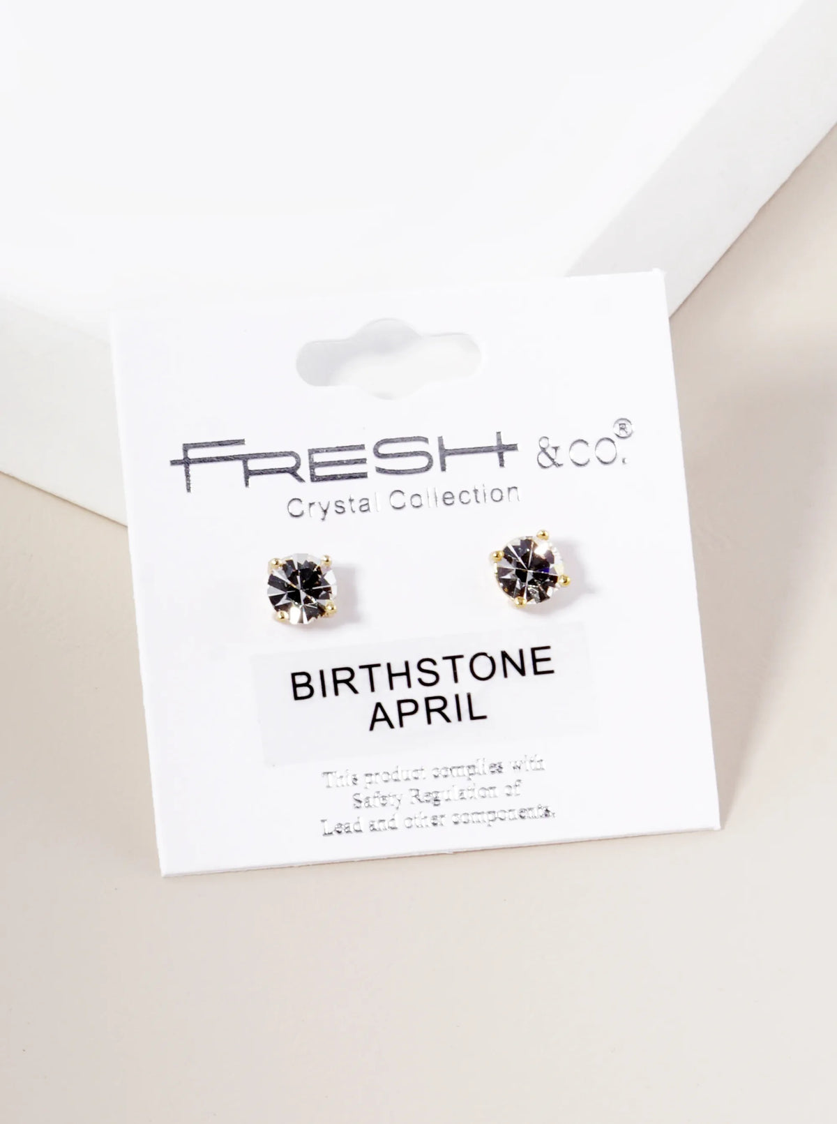 4-Prong 6mm Birthstone Stud Earrings - Gold