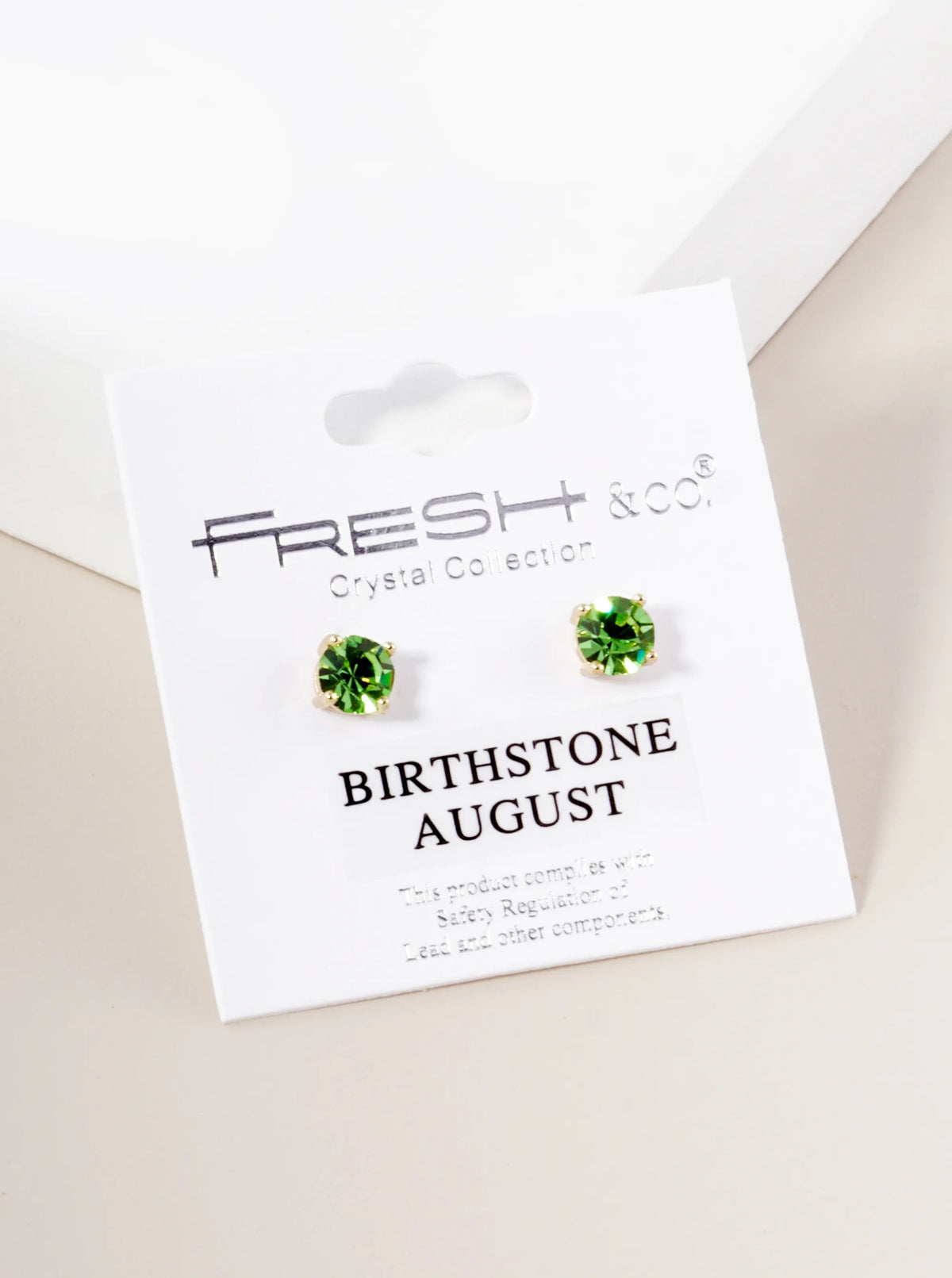 4-Prong 6mm Birthstone Stud Earrings - Gold