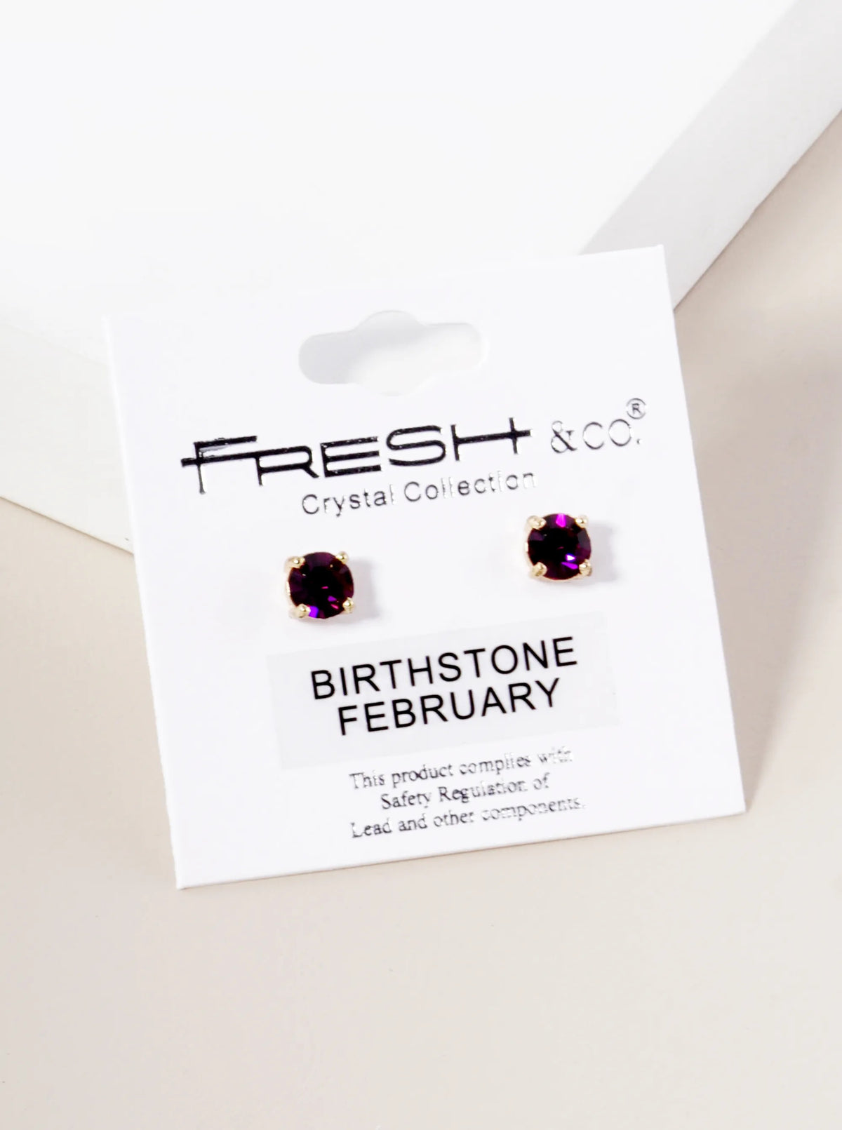 4-Prong 6mm Birthstone Stud Earrings - Gold