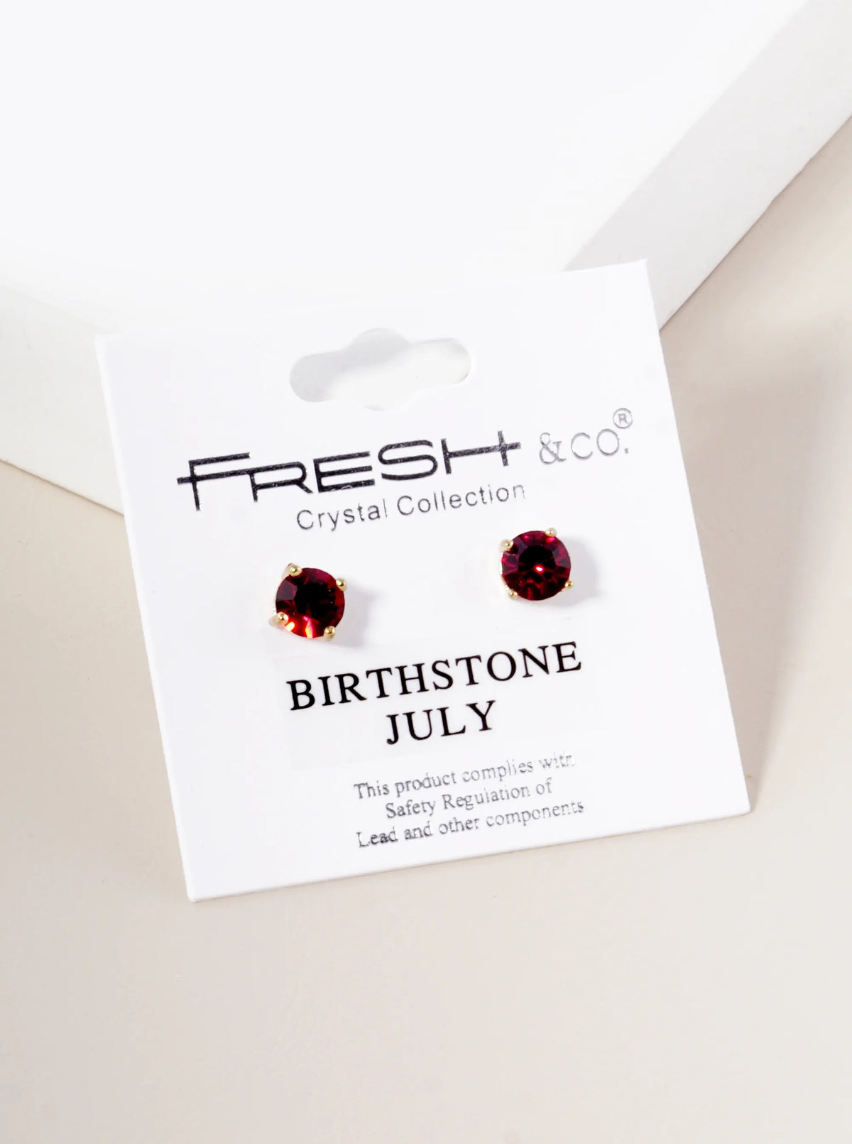 4-Prong 6mm Birthstone Stud Earrings - Gold