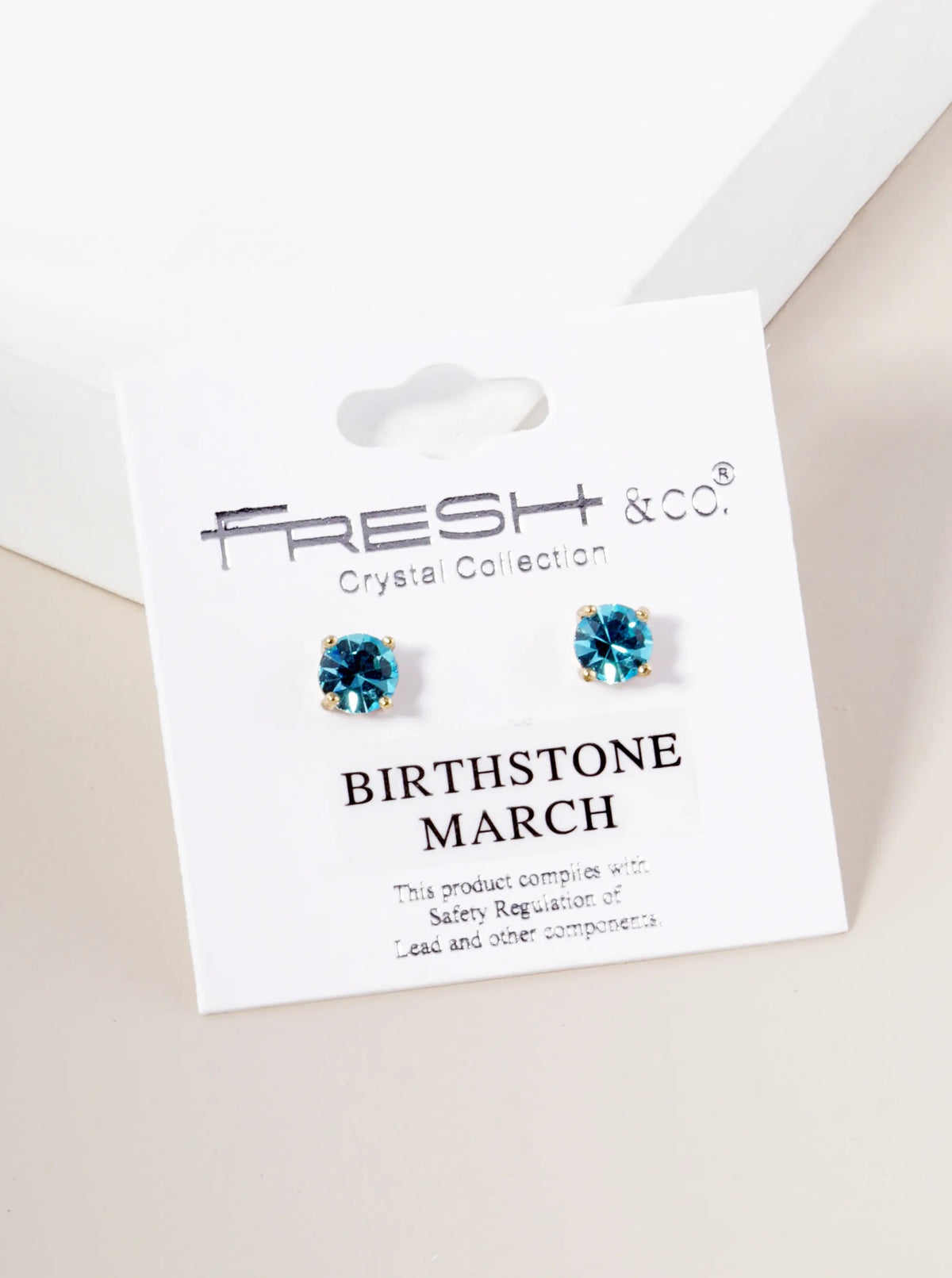 4-Prong 6mm Birthstone Stud Earrings - Gold