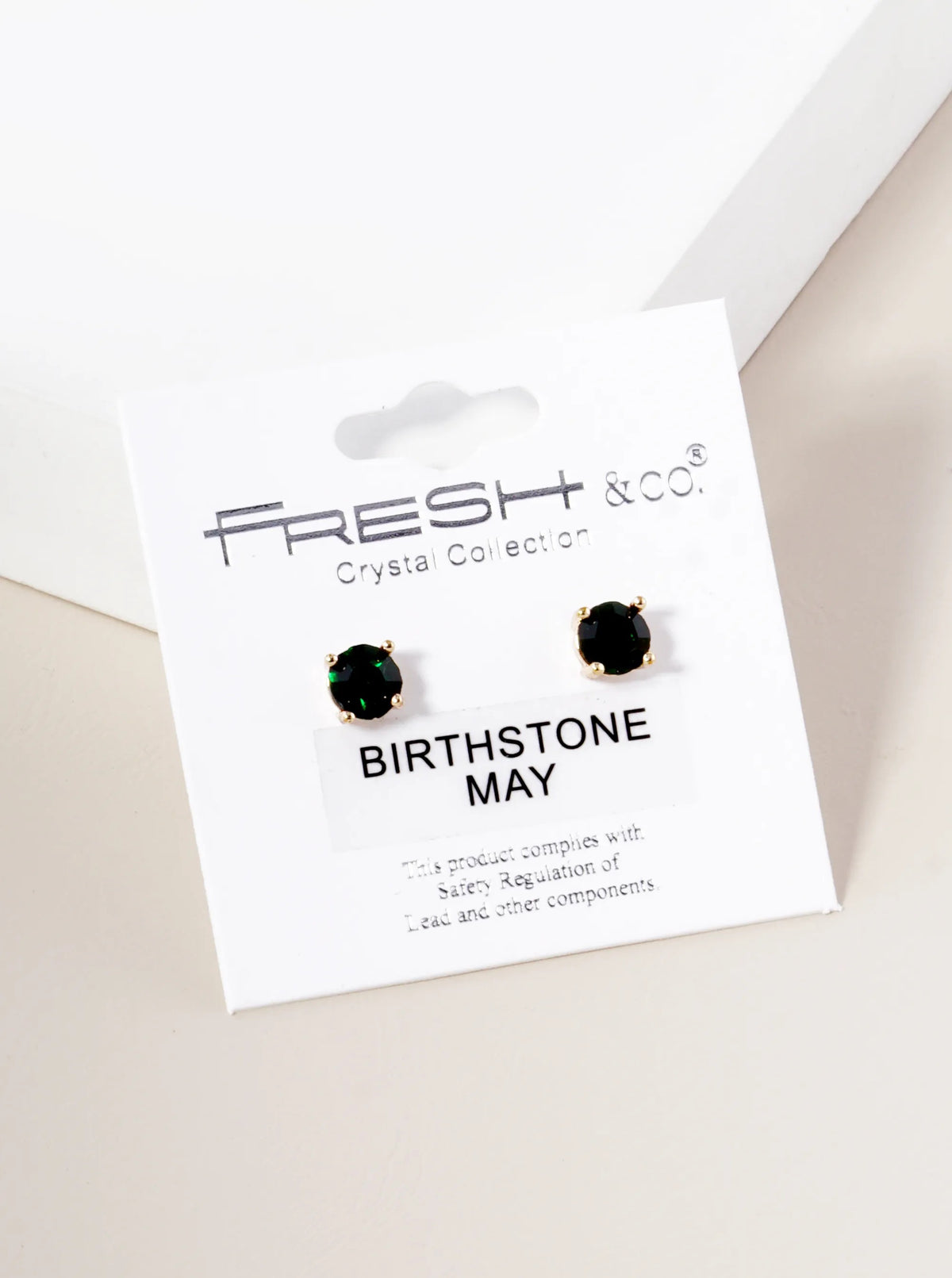 4-Prong 6mm Birthstone Stud Earrings - Gold