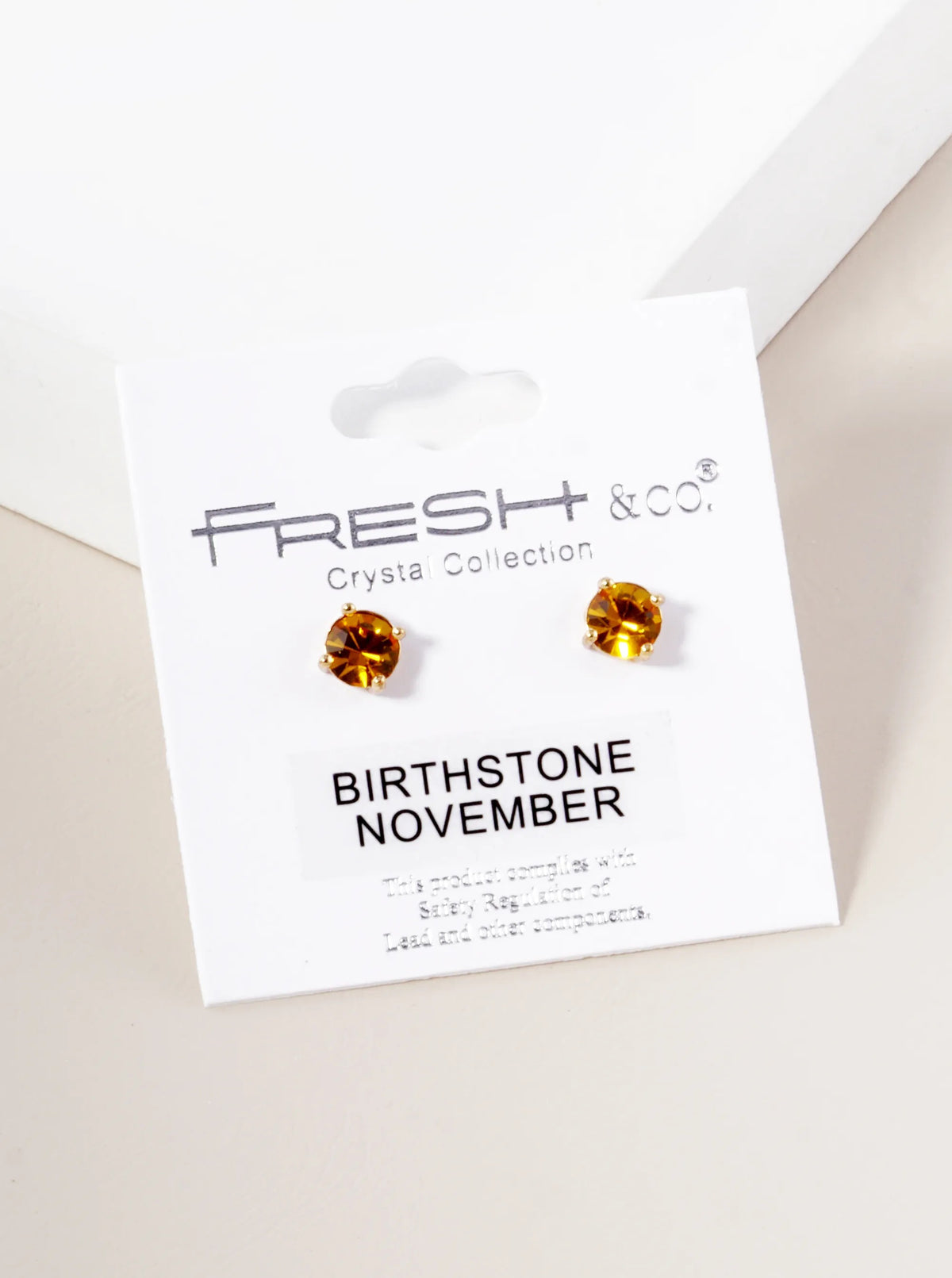 4-Prong 6mm Birthstone Stud Earrings - Gold